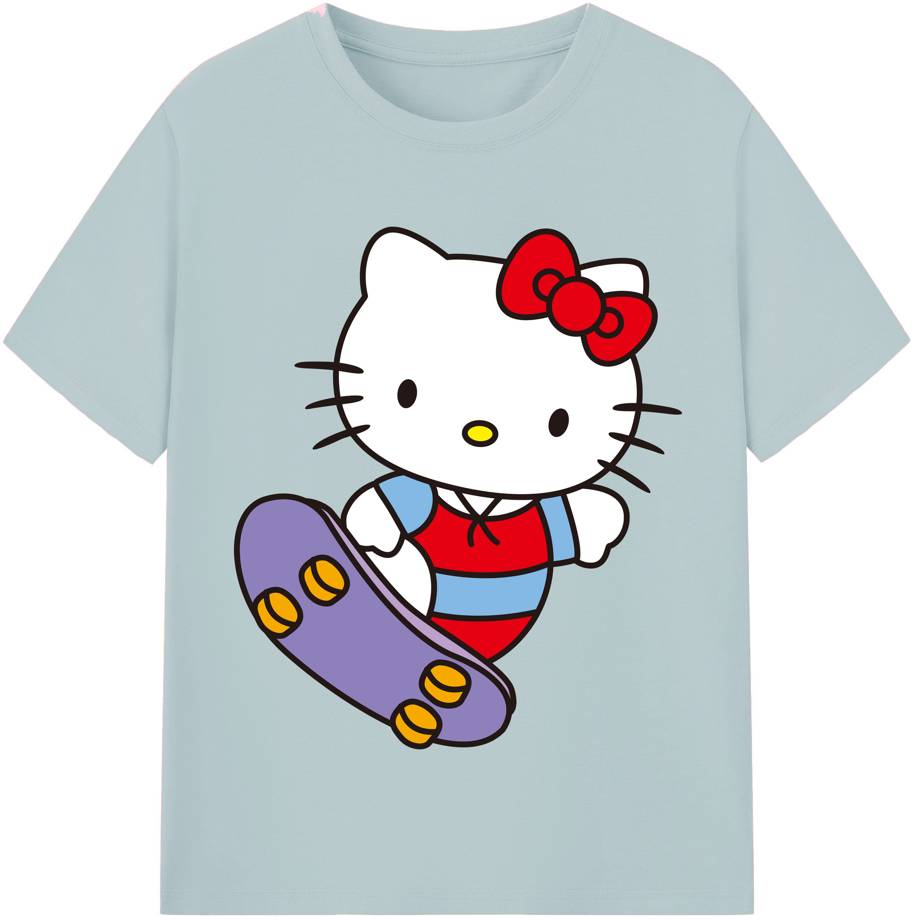 （画像用） Hello Kitty ハローキティ 綿100％半袖Tシャツ（フロントプリント）